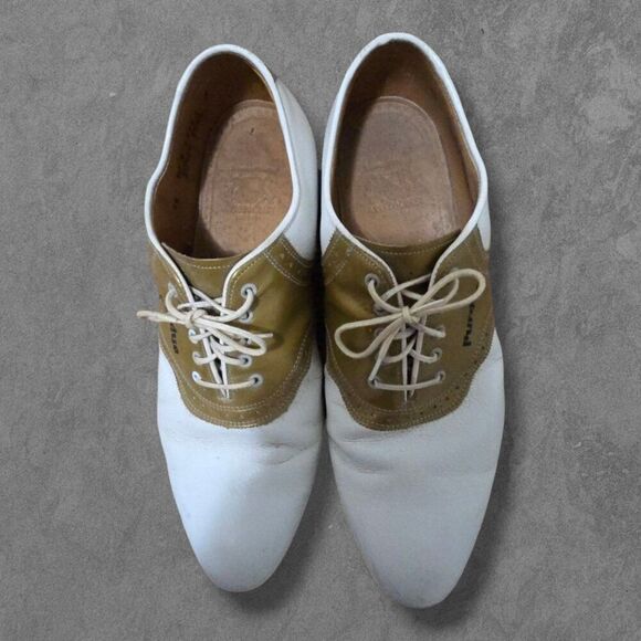 Vintage Purdue Johnston & Murphy Aristocrafts Golf Cleats Saddle Shoe Size 10 - Picture 5 of 7